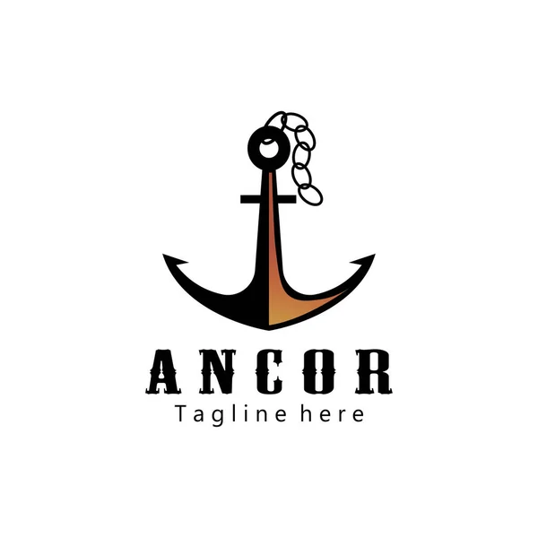 Anchor Logo Creative Illustration Icon Design Template Company — Stock Vector