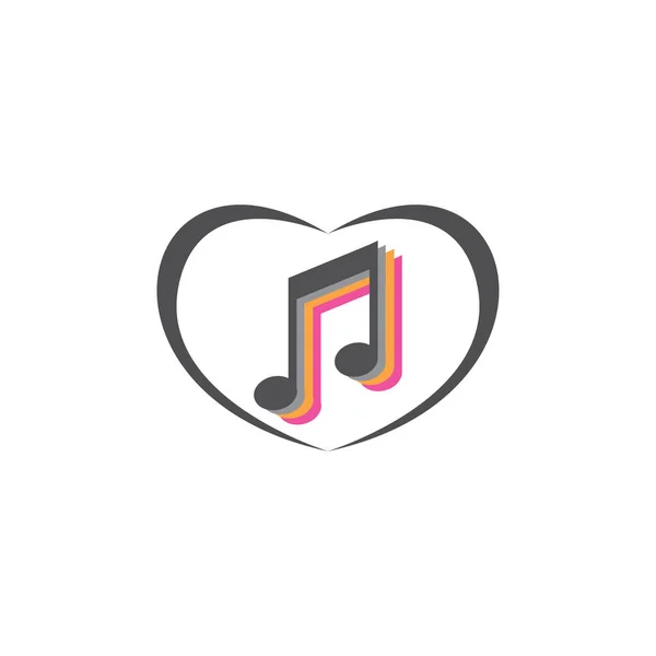 Love Music Logo Illustration Note Design Template Vector — Stock Vector