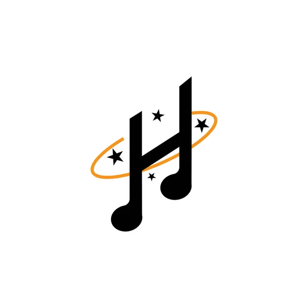 Lettre Logo Icône Musique Pas Illustration Design Vecteur — Image vectorielle