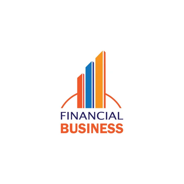 Negócio Financeiro Logotipo Linha Ilustração Construção Gráfico Design Vetor Modelo —  Vetores de Stock