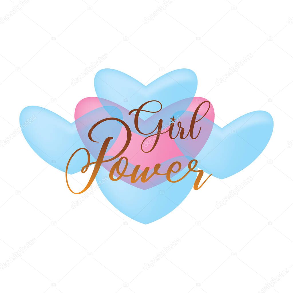 girl power quote design inspiration and love 3d background