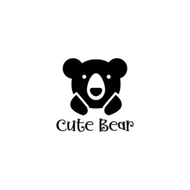 Şirin ayı basit logo tasarımı vektör çizimi