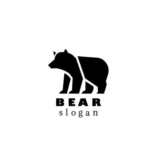 Urso Logotipo Slogan Desenho Vetor Ilustração —  Vetores de Stock