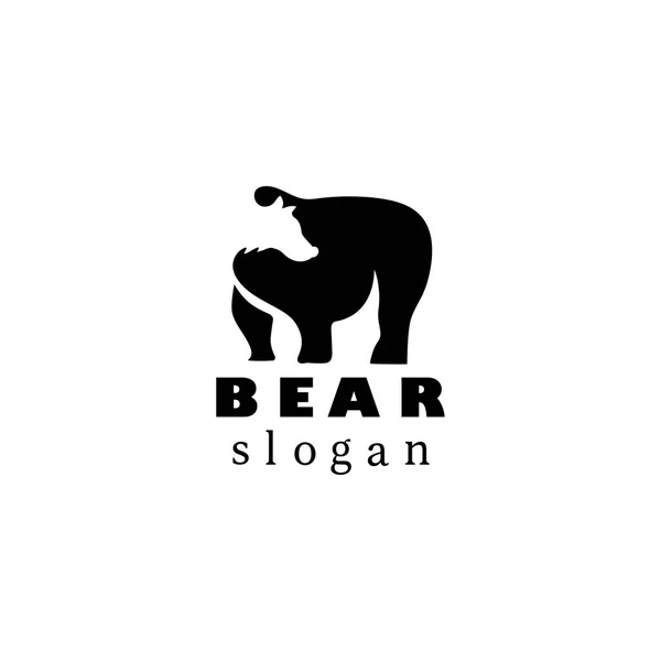 Oso Logo Eslogan Vector Diseño Ilustración — Vector de stock