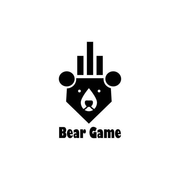 Логотип Игры Медведь Простой Векторный Дизайн Иллюстрация — стоковый вектор