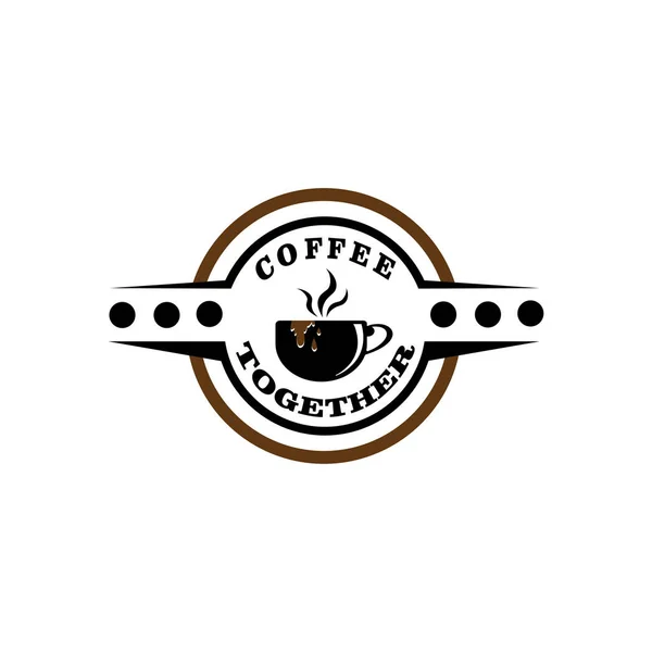 Kávé Együtt Design Logó Cég Embléma — Stock Vector