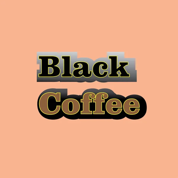 Black Coffee Writing Vector Poster Sticker Design — Stock Vector