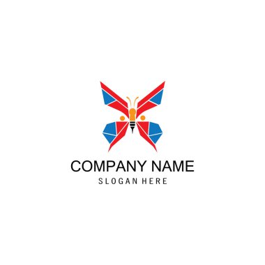 Şirket tasarım şablonu çizimi için logo kelebeği