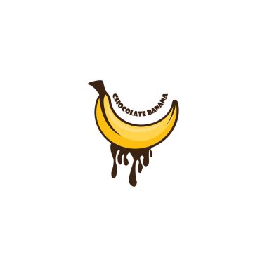 muz simgesi logosu. Çikolata vektör tasarım kremi.