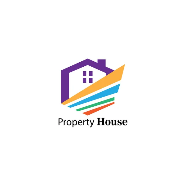 Propriété Logo Illustration Maison Immobilier Design Vecteur — Image vectorielle