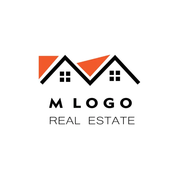 Real Estate Logo Template Initials Vector Design Architecture — Stock vektor