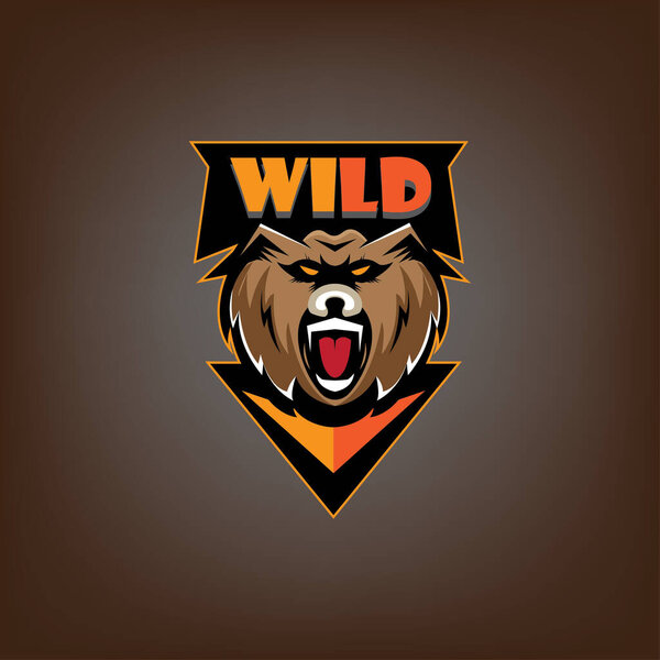 Lion mascot logo head illustration background effect vector design — Stock Illustration Lion Mascot Logo Head Illustration Background Effect Vector Design — Stock Vector
