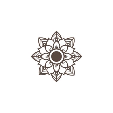 mandala çiçek dekorasyonu tasarım vektör illüstrasyon klasiği