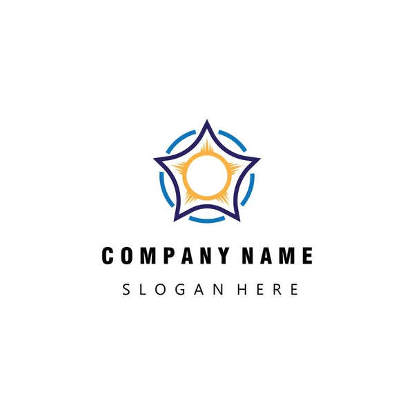 Star Logo Circle Lines Graphic Design Template Vector Symbol — Stock Vector