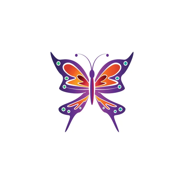Mariposa Mandala Logo Icono Ilustración Diseño Vector Color — Vector de stock