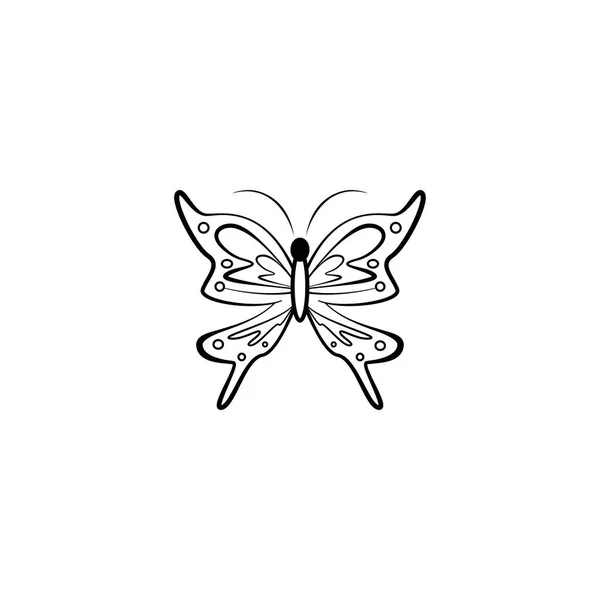 Mariposa Mandala Logo Icono Ilustración Diseño Vector — Vector de stock