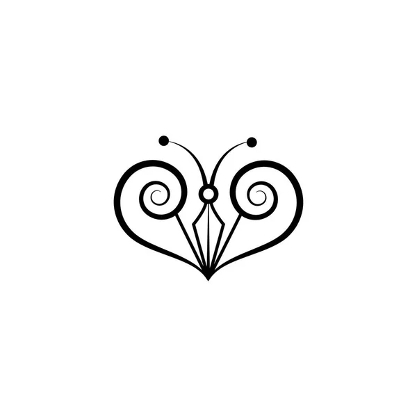 Mariposa Mandala Logo Icono Ilustración Diseño Vector — Vector de stock