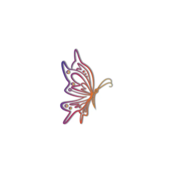 Mariposa Mandala Logo Icono Ilustración Diseño Vector Color — Vector de stock