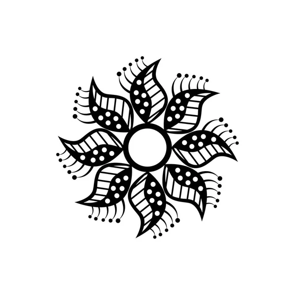Diseño Mandala Logo Hoja Ilustración Vector Decoración — Vector de stock