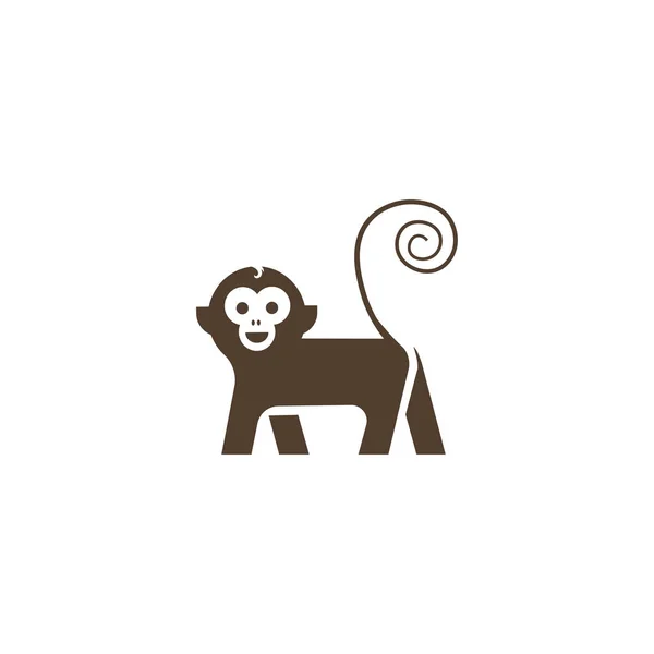 Scimmia Logo Illustrazione Clipart Design Vettore Carino Animale — Vettoriale Stock