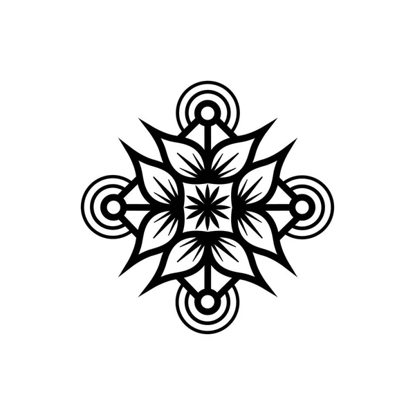 Hoja Ornamento Mandala Diseño Círculo Vector Ilustración Henna — Vector de stock