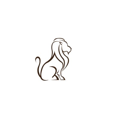 Aslan logosu tasarım ana hatları clipart vektörü
