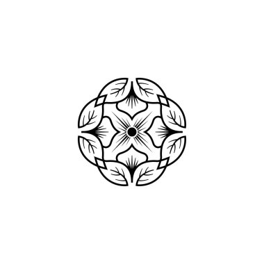 mandala çiçek dekoru çizim vektör tasarımı