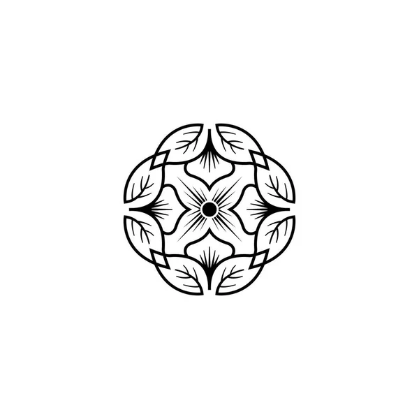 Mandala Flor Decoración Línea Ilustración Vector Diseño — Vector de stock