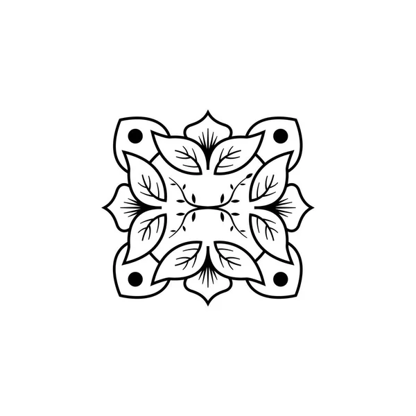 Mandala Fiore Decorazione Linea Illustrazione Disegno Vettoriale — Vettoriale Stock