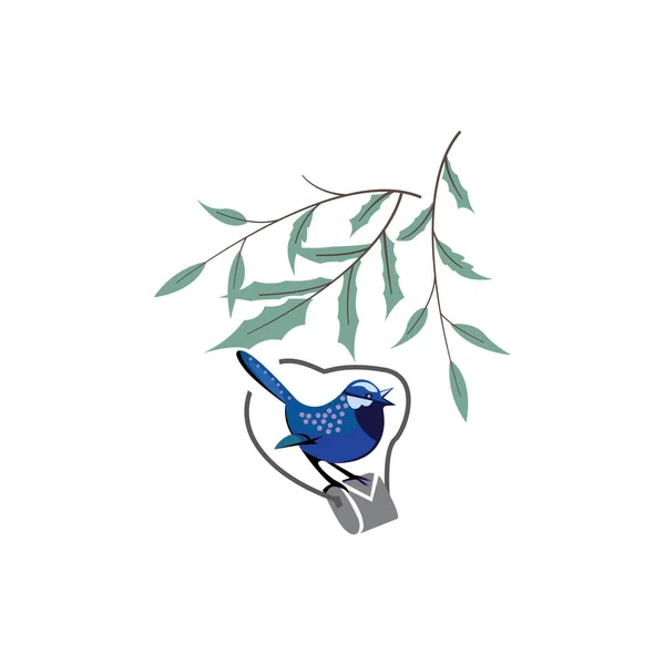 Uccello Illustrazione Natura Logo Vettore Simbolo Disegno Modello Decorazione — Vettoriale Stock