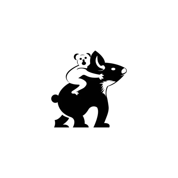 Madre Figlia Panda Disegno Vettoriale Illustrazione — Vettoriale Stock