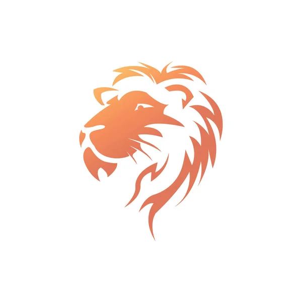Lion Logo Hexagon Illustration Design Abstract Vector Face Silhouette — Stock Vector