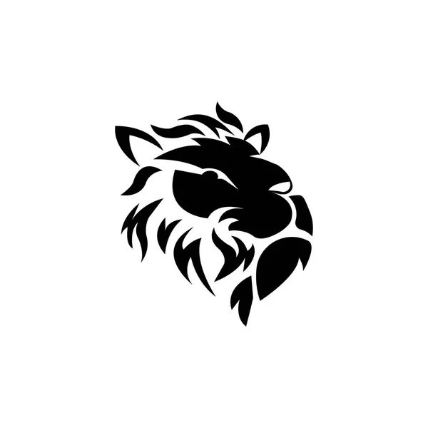 Face Lion Logo Abstract Design Illustration Vector Power — Stock Vector