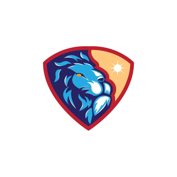Lion Tête Logo Élément Concept Couleur Illustration Emblème Conception Vectoriel — Image vectorielle