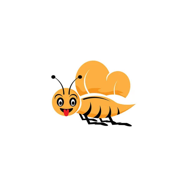 可爱的蜜蜂矢量色彩设计图标卡通人物 — 图库矢量图片