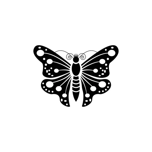 Mariposa Ornamento Mehndi Tatuaje Decoración Ilustración Vector Diseño Abstracto Patrón — Vector de stock