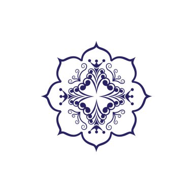 Henna, Mehndi, dövme, dekorasyon için mandala şeklinde dairesel desen. Etnik doğu tarzında dekoratif süs. Boyama kitabı sayfası. Soyut satır