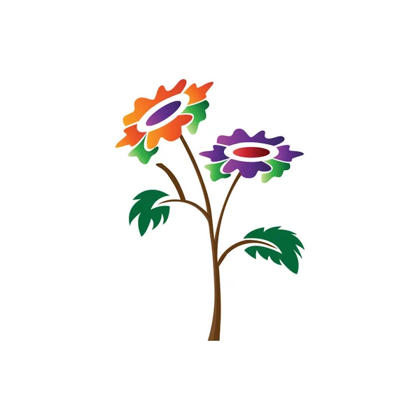 Fleur Arbre Illustration Couleur Conception Vecteur — Image vectorielle