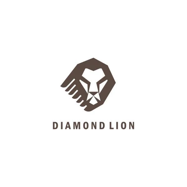 Lion Logo Diamond Illustration Design Template Vector — Stock Vector