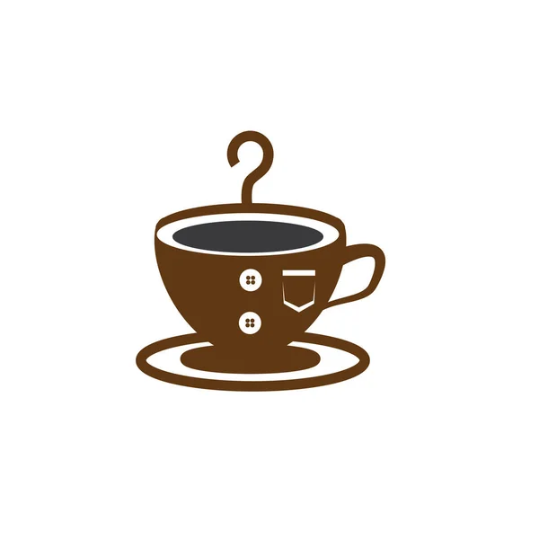 Káva Logo Ilustrační Závěs Design Oblečení Vektor — Stockový vektor