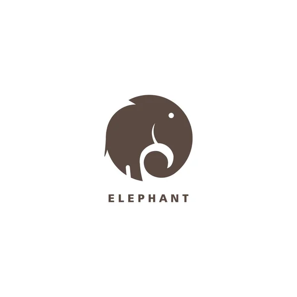 Elefant Logotyp Cirkel Design Illustration Vektor — Stock vektor