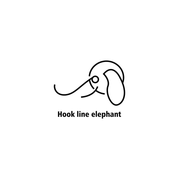 Elefant Krok Logotyp Linje Illustration Vektor Design — Stock vektor