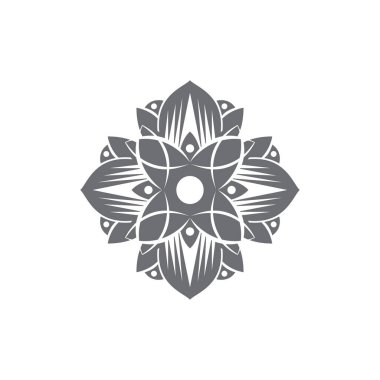 Henna, Mehndi, dövme, dekorasyon için mandala şeklinde dairesel desen. Etnik doğu tarzında dekoratif süs. Boyama kitabı sayfası. Soyut çizgi dekorasyonu