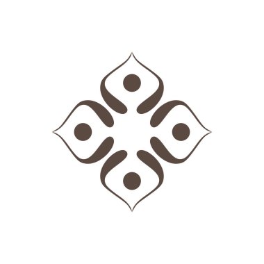 Henna, Mehndi, dövme, dekorasyon için mandala şeklinde dairesel desen. Etnik doğu tarzında dekoratif süs. Boyama kitabı sayfası. Soyut çizgi dekorasyonu