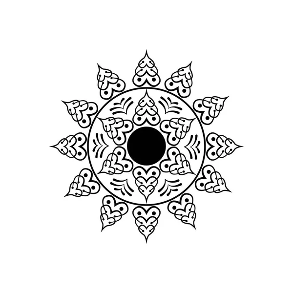 Flor Circular Mandala Diseño Ornamento Vector Ilustración — Vector de stock