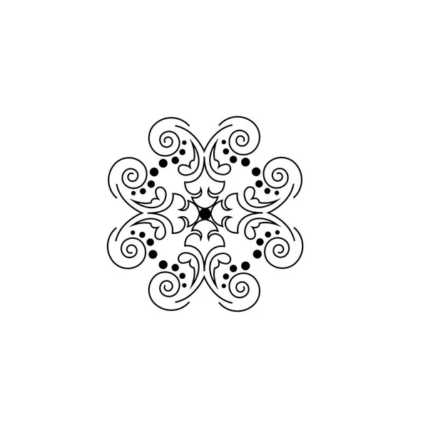 Кругла Квітка Мандала Дизайн Орнамент Векторні Ілюстрації — стоковий вектор