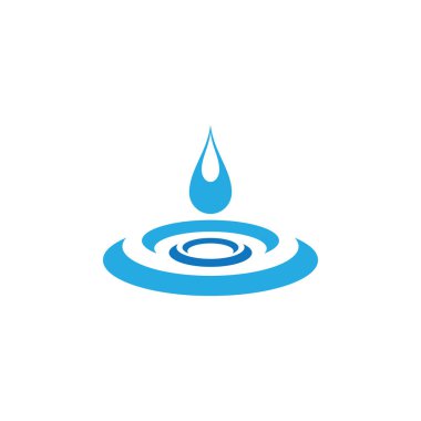 Damlayan su logosu illüstrasyon dairesi tasarım şablonu