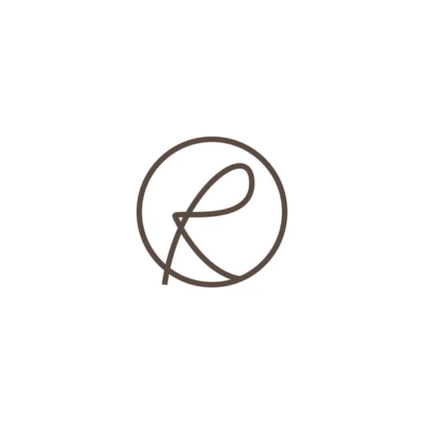 Letter Logo Simple Lines Circle Illustration Design Template Vector — ストックベクタ