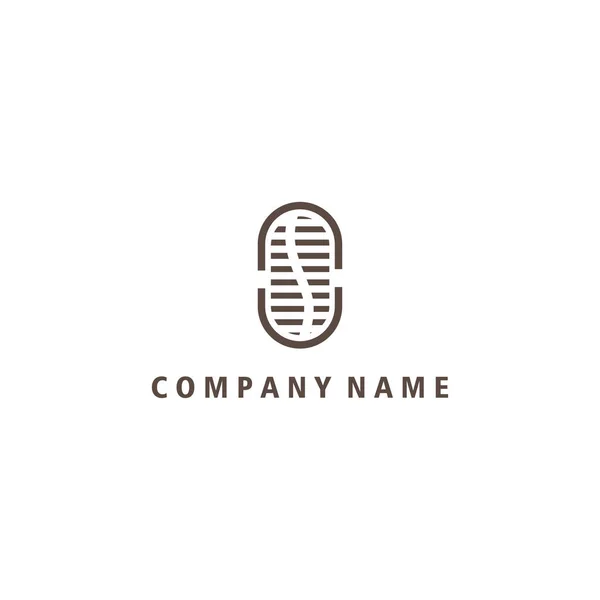 Café Logotipo Linhas Círculo Projeto Modelo Inicial Empresa — Vetor de Stock