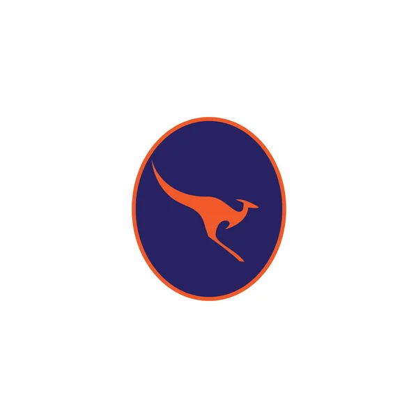 Kangaroo Company Logo Illustration Vector Design Template Circle — Stock Vector